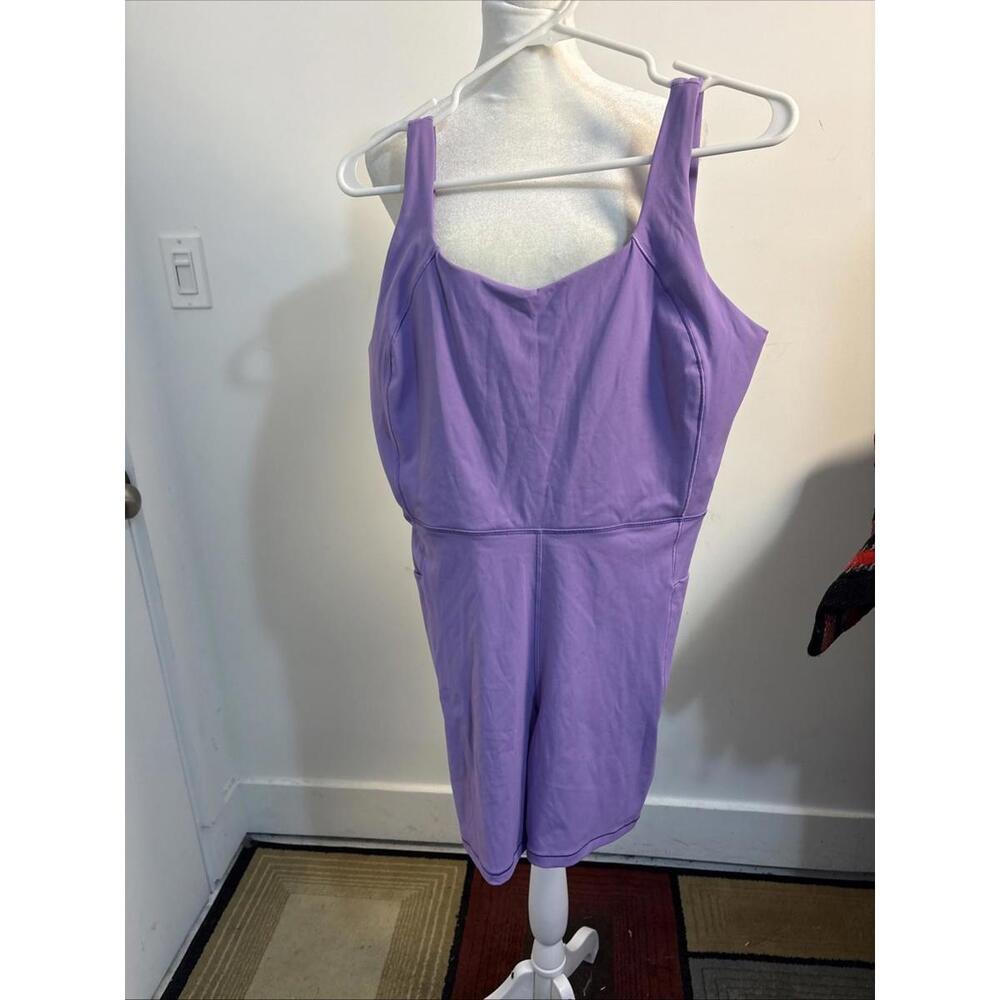 Calia Inspire Womens Light Purple Athletic Short Bodysuit Large 6" Inseam New